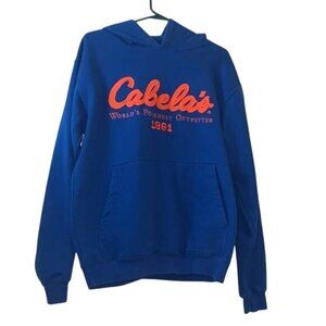 Cabelas Blue Hoodie Sweatshirt M Cotton/Polyester Blend Made In China